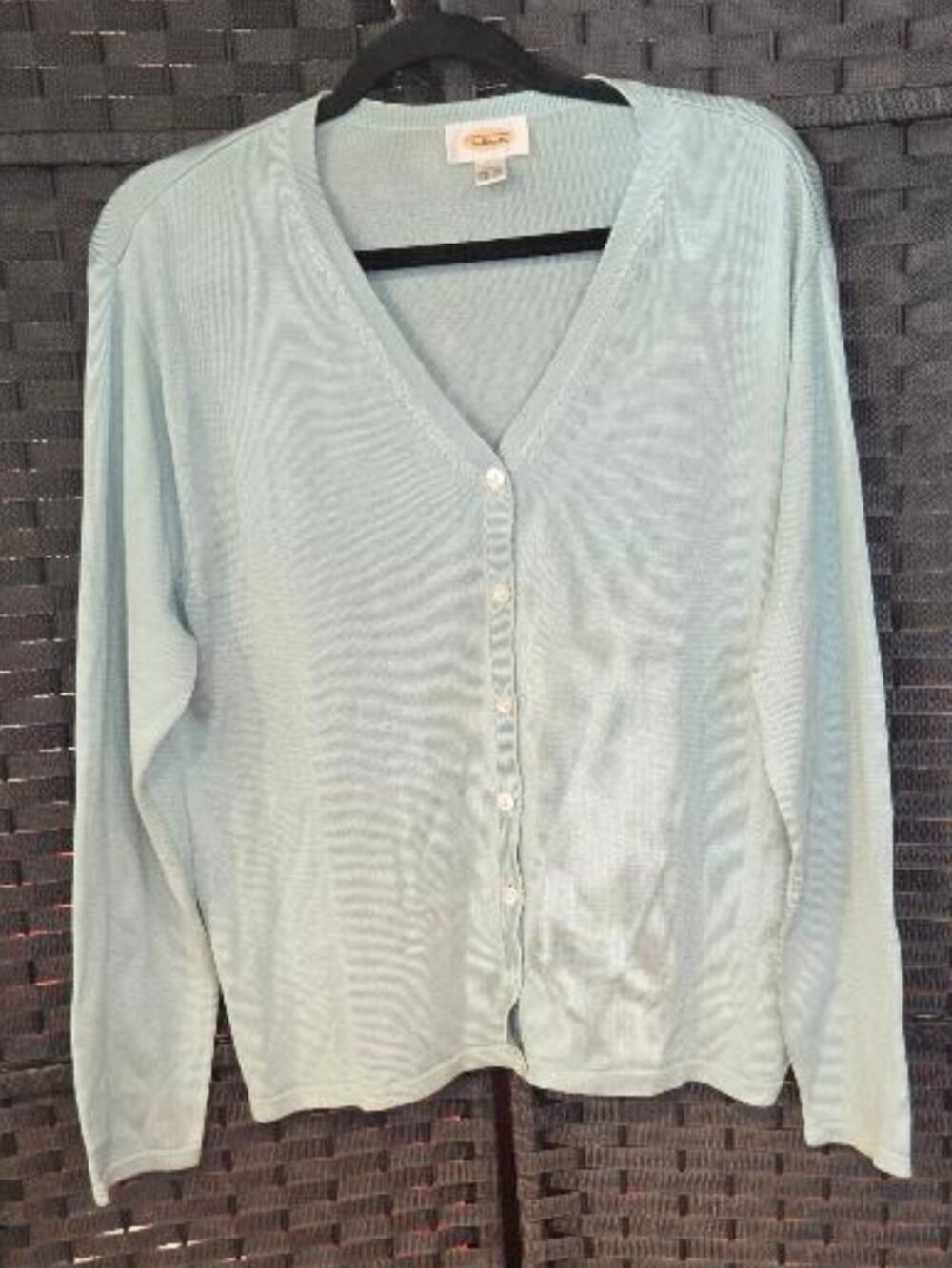 Talbots Light Blue Knit Button-down Cardigan Sweater